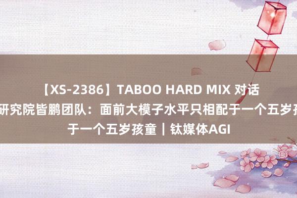 【XS-2386】TABOO HARD MIX 对话上海交大重庆AI研究院皆鹏团队：面前大模子水平只相配于一个五岁孩童｜钛媒体AGI