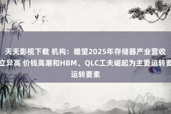 天天影视下载 机构：瞻望2025年存储器产业营收将立异高 价钱高潮和HBM、QLC工夫崛起为主要运转要素