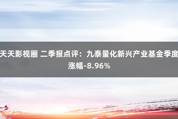 天天影视圈 二季报点评：九泰量化新兴产业基金季度涨幅-8.96%