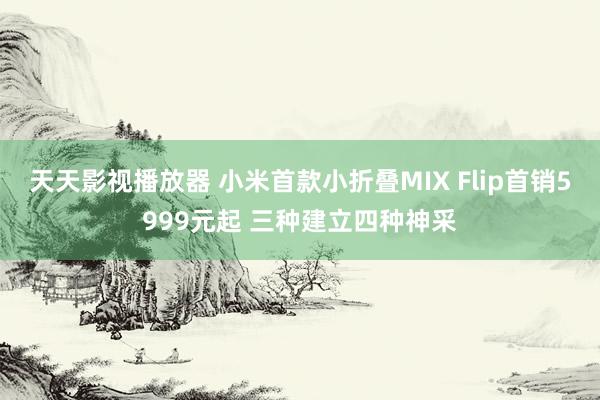 天天影视播放器 小米首款小折叠MIX Flip首销5999元起 三种建立四种神采