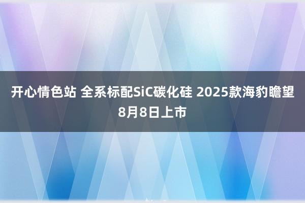 开心情色站 全系标配SiC碳化硅 2025款海豹瞻望8月8日上市