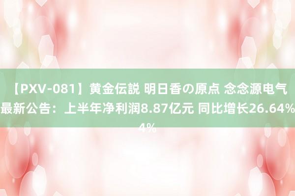 【PXV-081】黄金伝説 明日香の原点 念念源电气最新公告：上半年净利润8.87亿元 同比增长26.64%