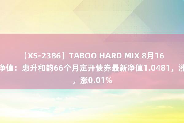 【XS-2386】TABOO HARD MIX 8月16日基金净值：惠升和韵66个月定开债券最新净值1.0481，涨0.01%