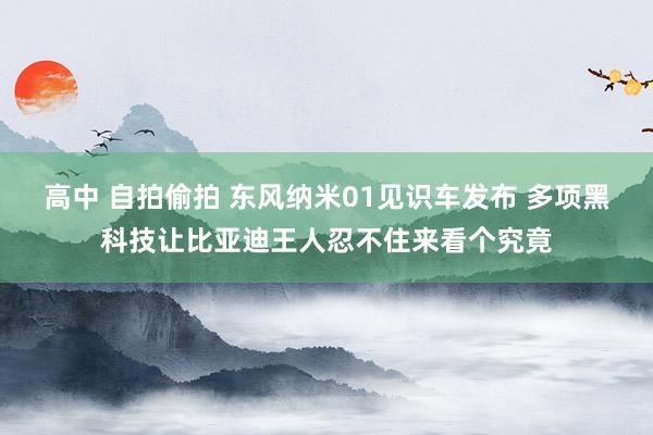 高中 自拍偷拍 东风纳米01见识车发布 多项黑科技让比亚迪王人忍不住来看个究竟