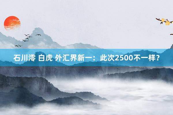 石川澪 白虎 外汇界新一：此次2500不一样？