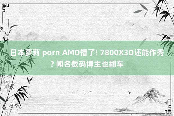 日本萝莉 porn AMD懵了! 7800X3D还能作秀? 闻名数码博主也翻车