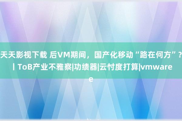 天天影视下载 后VM期间，国产化移动“路在何方”？丨ToB产业不雅察|功绩器|云忖度打算|vmware