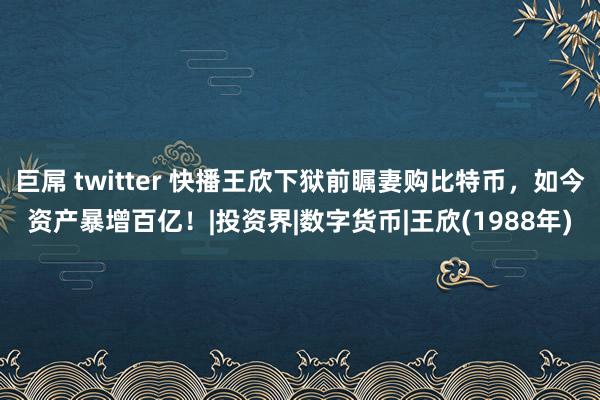 巨屌 twitter 快播王欣下狱前瞩妻购比特币，如今资产暴增百亿！|投资界|数字货币|王欣(1988年)