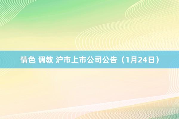 情色 调教 沪市上市公司公告（1月24日）